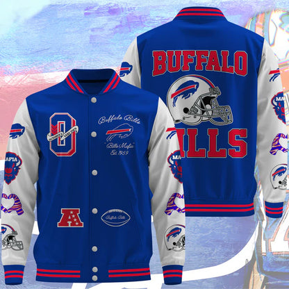 LIMITED EDITION - NEW CUSTOMIZED NFL03 BFB BUFFALO BILLS BASEBALL JACKET