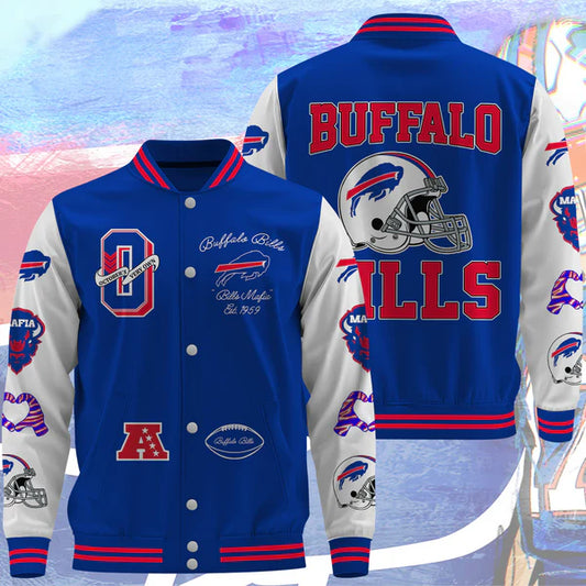 LIMITED EDITION - NEW CUSTOMIZED NFL03 BFB BUFFALO BILLS BASEBALL JACKET