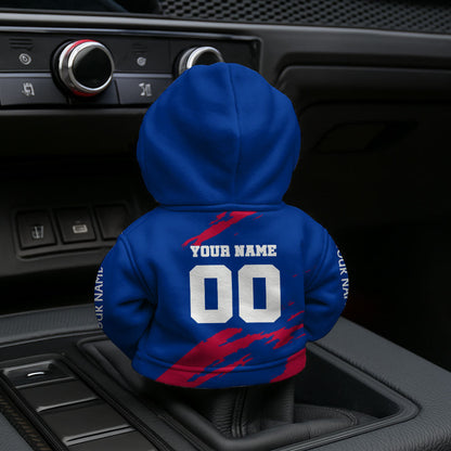 LIMITED EDITION - NEW CUSTOMIZED NFL03 BFB BUFFALO BILLS CAR HOODIE SHIFT KNOB COVER