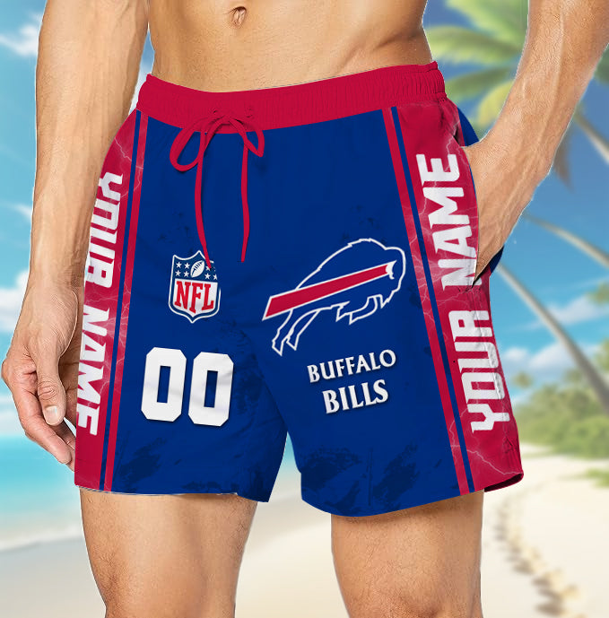LIMITED EDITION - NEW CUSTOMIZED NFL03 BFB BUFFALO BILLS UNISEX SHORT PANTS