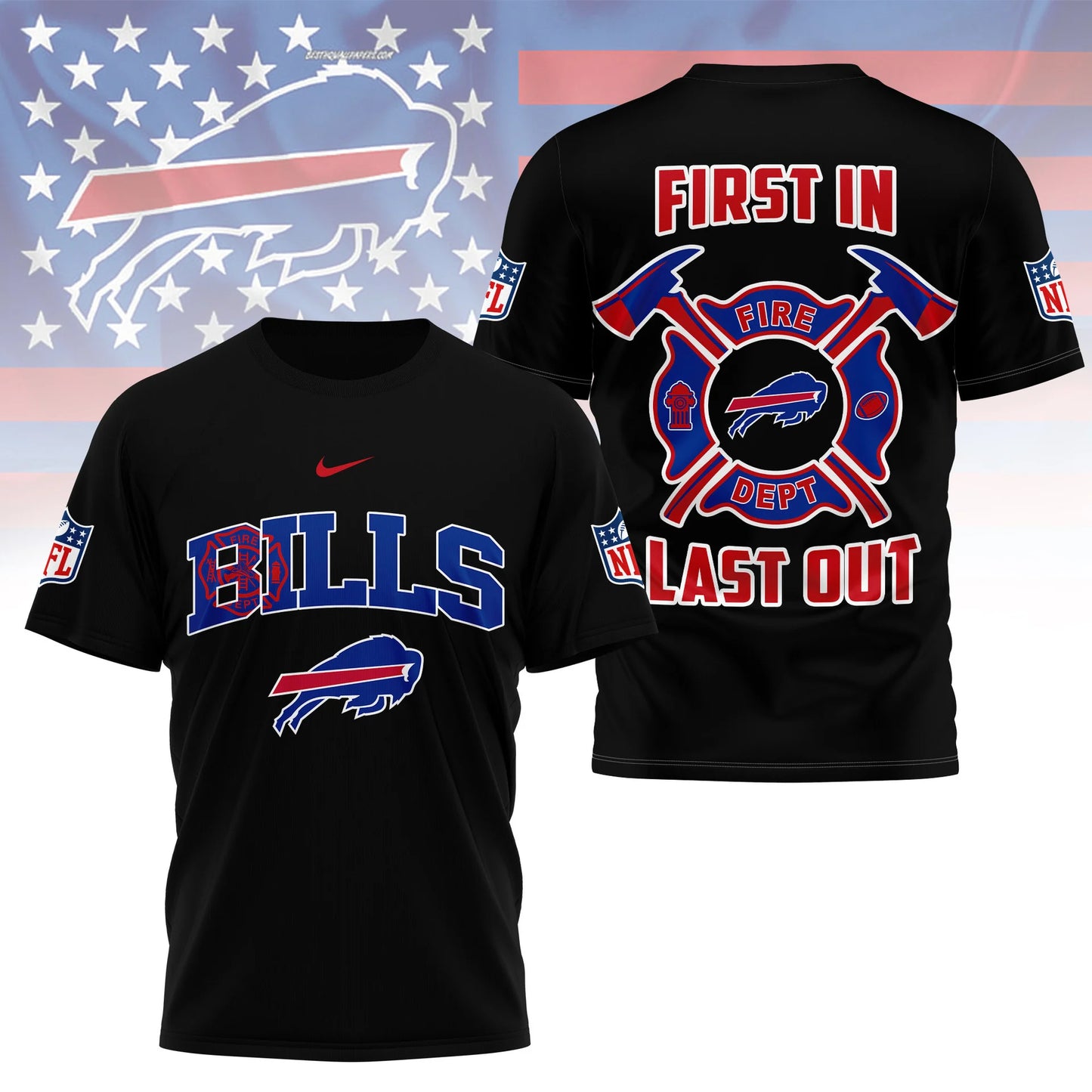 LIMITED EDITION - NEW CUSTOMIZED NFL03 BFB BUFFALO BILLS T-SHIRT | MULTIPLE COLORS AVAILABLE