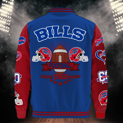 LIMITED EDITION - NEW CUSTOMIZED NFL03 BFB BUFFALO BILLS BASEBALL JACKET