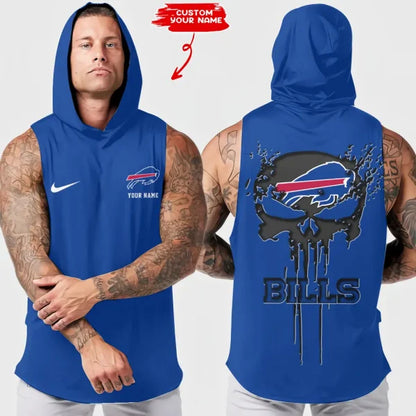 LIMITED EDITION - NEW CUSTOMIZED NFL03 BFB BUFFALO BILLS HOODED TANK TOP