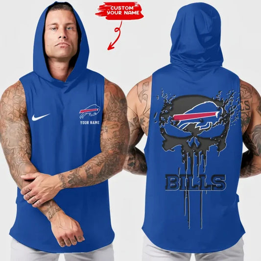 LIMITED EDITION - NEW CUSTOMIZED NFL03 BFB BUFFALO BILLS HOODED TANK TOP