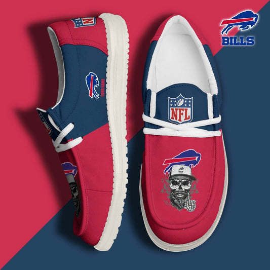 LIMITED EDITION - NEW CUSTOMIZED NFL03 BFB BUFFALO BILLS LOAFER SHOES