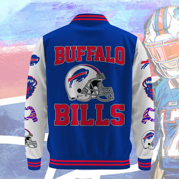 LIMITED EDITION - NEW CUSTOMIZED NFL03 BFB BUFFALO BILLS BASEBALL JACKET