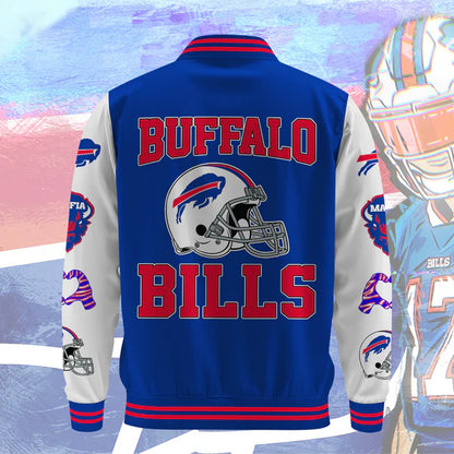 LIMITED EDITION - NEW CUSTOMIZED NFL03 BFB BUFFALO BILLS BASEBALL JACKET