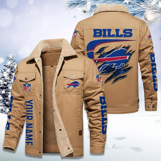 LIMITED EDITION - NEW CUSTOMIZED NFL03 BFB BUFFALO BILLS FLEECE JACKET