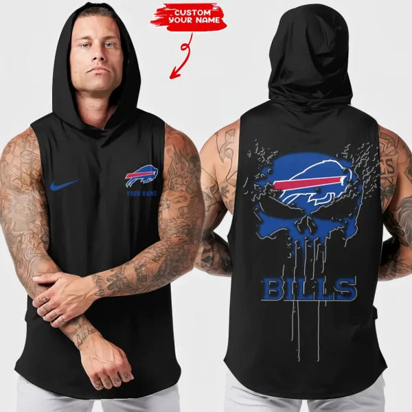 LIMITED EDITION - NEW CUSTOMIZED NFL03 BFB BUFFALO BILLS HOODED TANK TOP