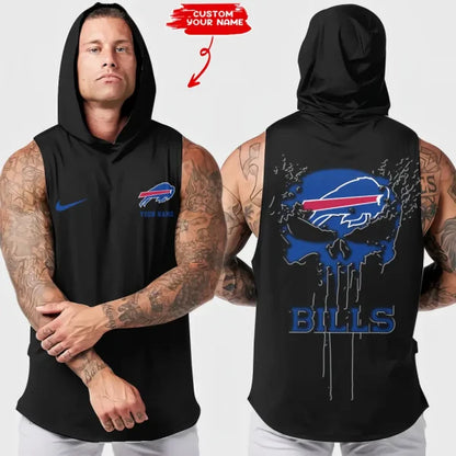 LIMITED EDITION - NEW CUSTOMIZED NFL03 BFB BUFFALO BILLS HOODED TANK TOP