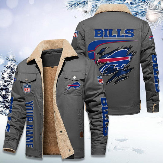 LIMITED EDITION - NEW CUSTOMIZED NFL03 BFB BUFFALO BILLS FLEECE JACKET