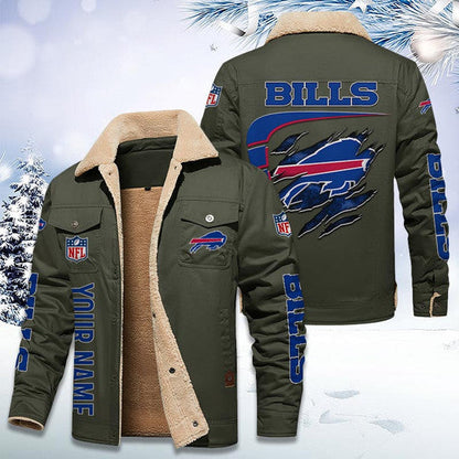 LIMITED EDITION - NEW CUSTOMIZED NFL03 BFB BUFFALO BILLS FLEECE JACKET