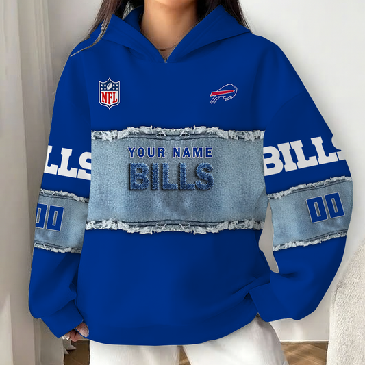 LIMITED EDITION - NEW CUSTOMIZED NFL03 BFB BUFFALO BILLS UNISEX HOODIE