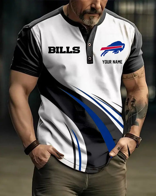 LIMITED EDITION - NEW CUSTOMIZED NFL03 BFB BUFFALO BILLS POLO SHIRT