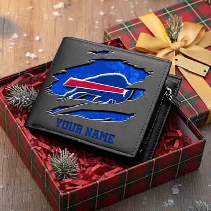 LIMITED EDITION - NEW CUSTOMIZED NFL03 BFB BUFFALO BILLS LEATHER WALLET