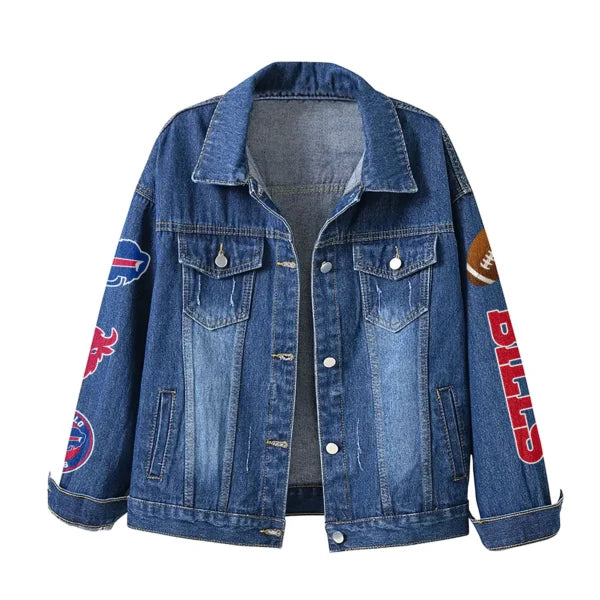 LIMITED EDITION - NEW CUSTOMIZED NFL03 BFB BUFFALO BILLS DENIM JACKET