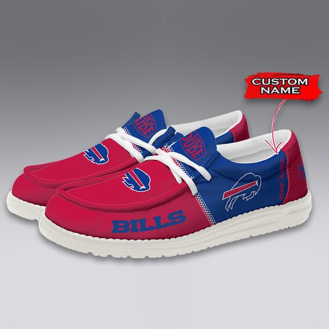 LIMITED EDITION - NEW CUSTOMIZED NFL03 BFB BUFFALO BILLS LOAFER SHOES
