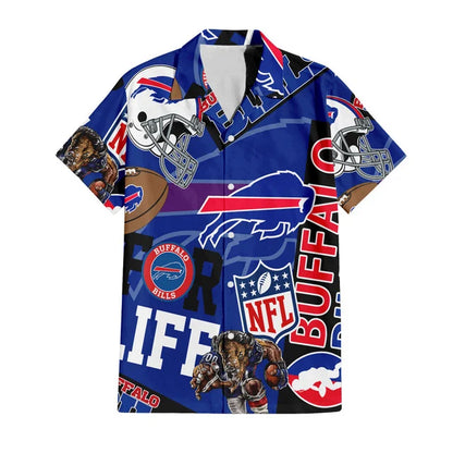 LIMITED EDITION - NEW CUSTOMIZED NFL03 BFB BUFFALO BILLS UNISEX HAWAIIAN SHIRT & SHORTS SET