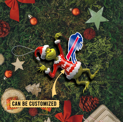 LIMITED EDITION - NEW CUSTOMIZED NFL03 BFB BUFFALO BILLS THE GRINCH ACRYLIC ORNAMENT