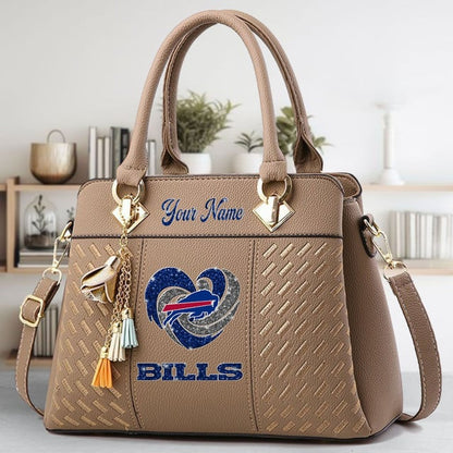 LIMITED EDITION - NEW CUSTOMIZED NFL03 BFB BUFFALO BILLS ZIP HANDBAG MULTICOLOR