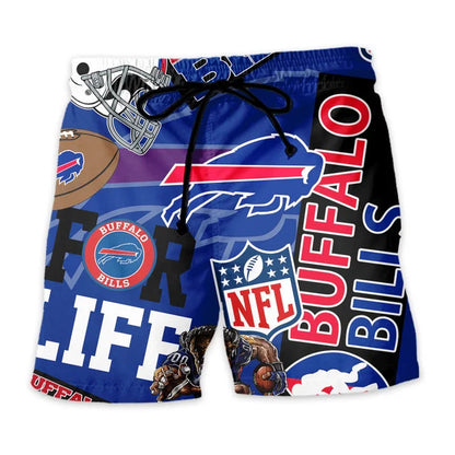 LIMITED EDITION - NEW CUSTOMIZED NFL03 BFB BUFFALO BILLS UNISEX HAWAIIAN SHIRT & SHORTS SET