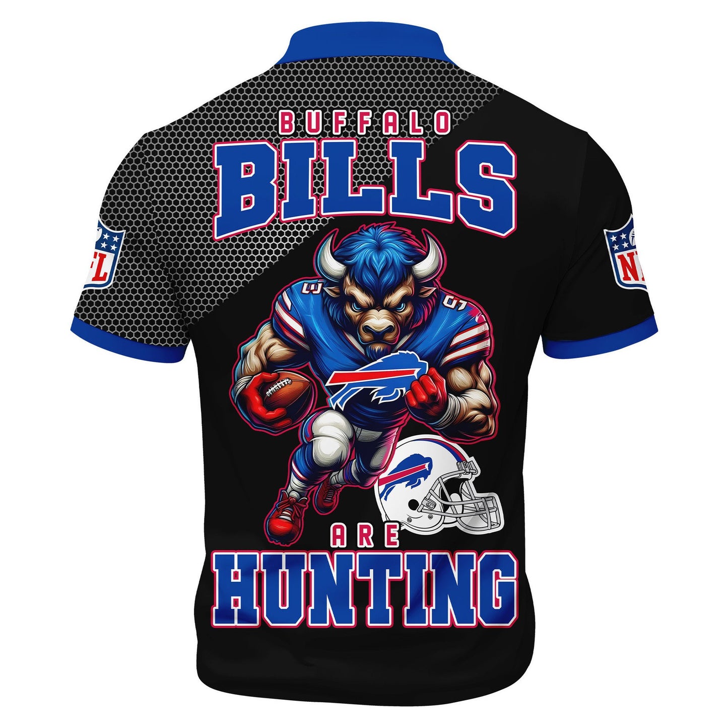 LIMITED EDITION - NEW CUSTOMIZED NFL03 BFB BUFFALO BILLS HARLEY-DAVIDSON POLO WITH ZIPPER SHIRT