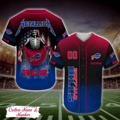 LIMITED EDITION - NEW CUSTOMIZED NFL03 BFB BUFFALO BILLS BASEBALL JERSEY