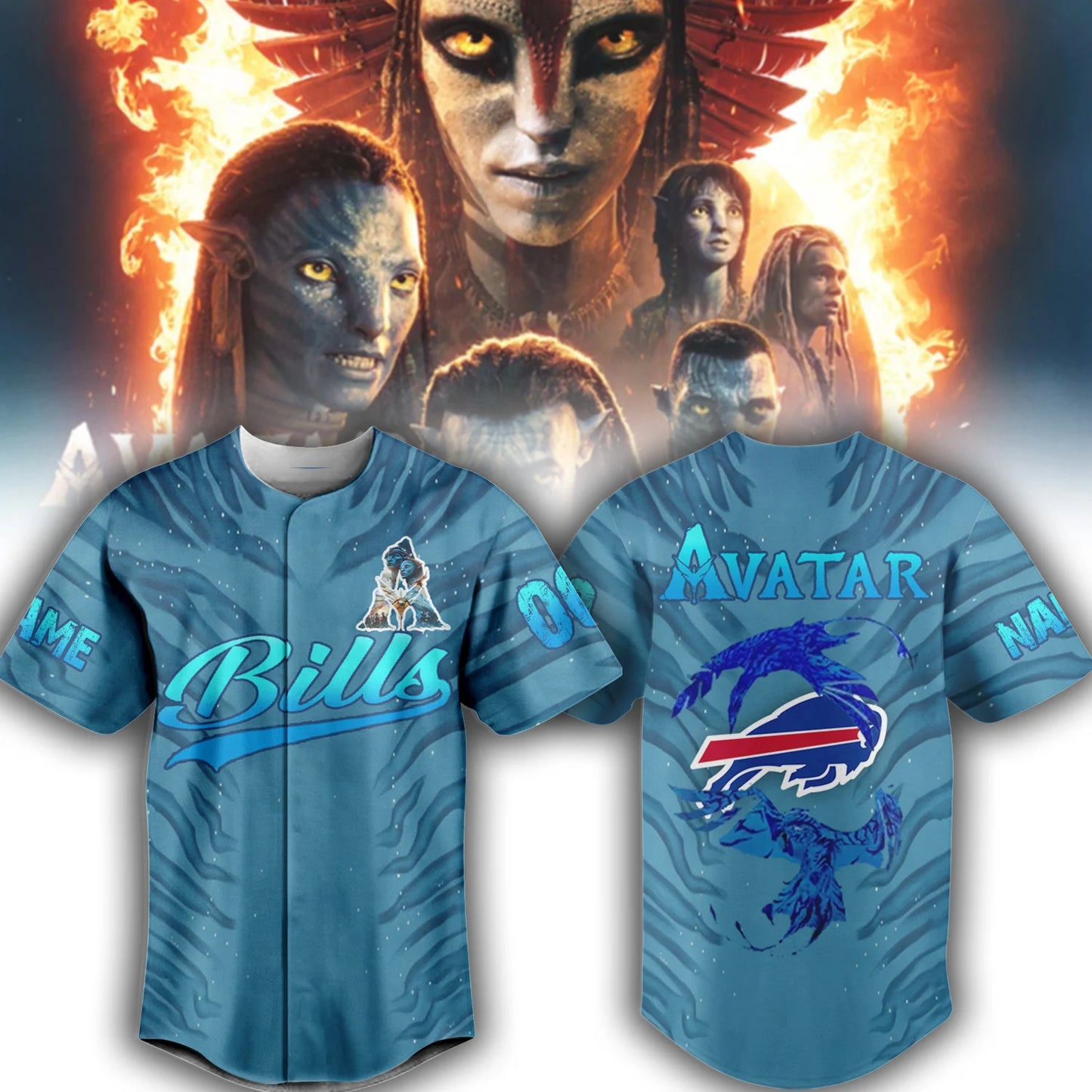 LIMITED EDITION - NEW CUSTOMIZED NFL03 BFB BUFFALO BILLS BASEBALL JERSEY