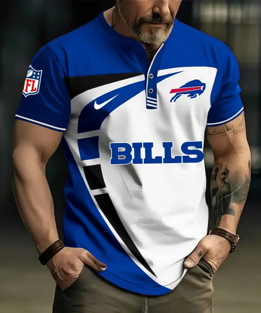 LIMITED EDITION - NEW CUSTOMIZED NFL03 BFB BUFFALO BILLS POLO SHIRT