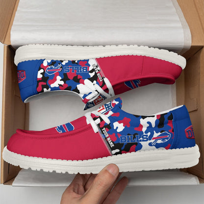 LIMITED EDITION - NEW CUSTOMIZED NFL03 BFB BUFFALO BILLS LOAFER SHOES