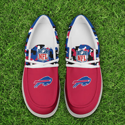LIMITED EDITION - NEW CUSTOMIZED NFL03 BFB BUFFALO BILLS LOAFER SHOES