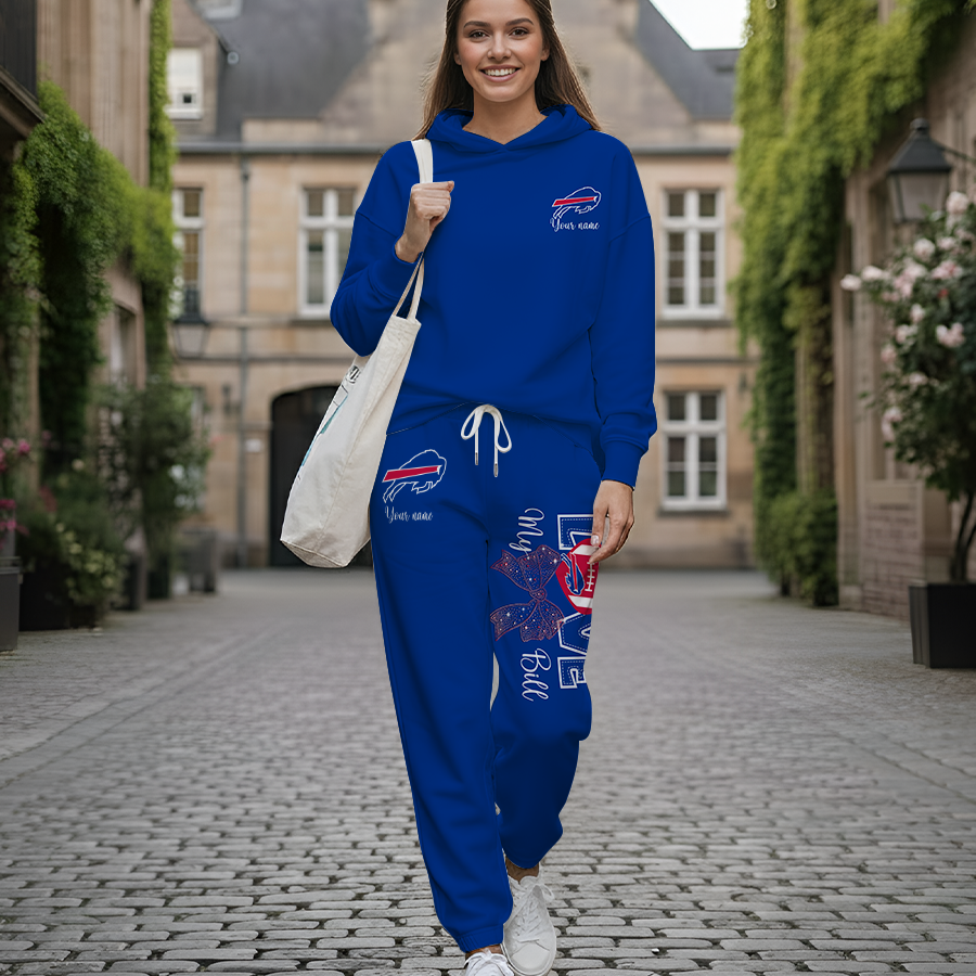 LIMITED EDITION - NEW CUSTOMIZED NFL03 BFB BUFFALO BILLS HOODIE & LONGPANTS