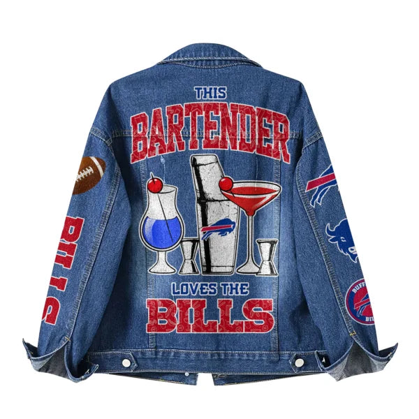 LIMITED EDITION - NEW CUSTOMIZED NFL03 BFB BUFFALO BILLS DENIM JACKET