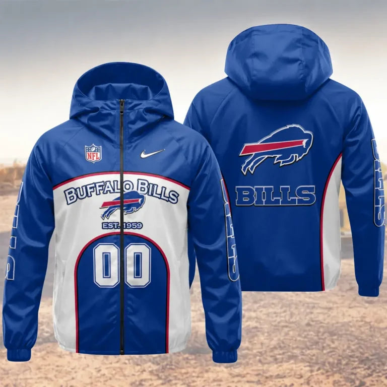 LIMITED EDITION - NEW CUSTOMIZED NFL03 BFB BUFFALO BILLS WINDBREAKER JACKET