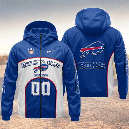 LIMITED EDITION - NEW CUSTOMIZED NFL03 BFB BUFFALO BILLS WINDBREAKER JACKET