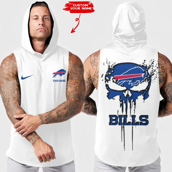 LIMITED EDITION - NEW CUSTOMIZED NFL03 BFB BUFFALO BILLS HOODED TANK TOP