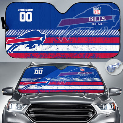 LIMITED EDITION - NEW CUSTOMIZED NFL03 BFB BUFFALO BILLS AUTO WINDSHIELD SHADE