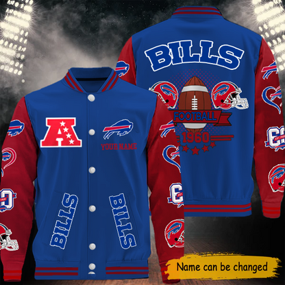 LIMITED EDITION - NEW CUSTOMIZED NFL03 BFB BUFFALO BILLS BASEBALL JACKET