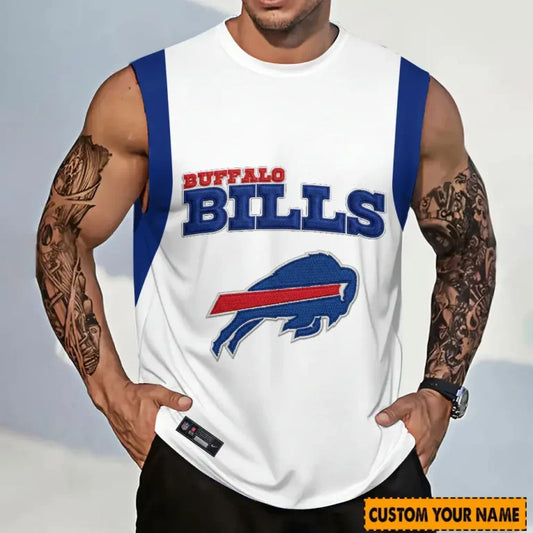 LIMITED EDITION - NEW CUSTOMIZED NFL03 BFB BUFFALO BILLS TANKTOP & GYM SHIRT