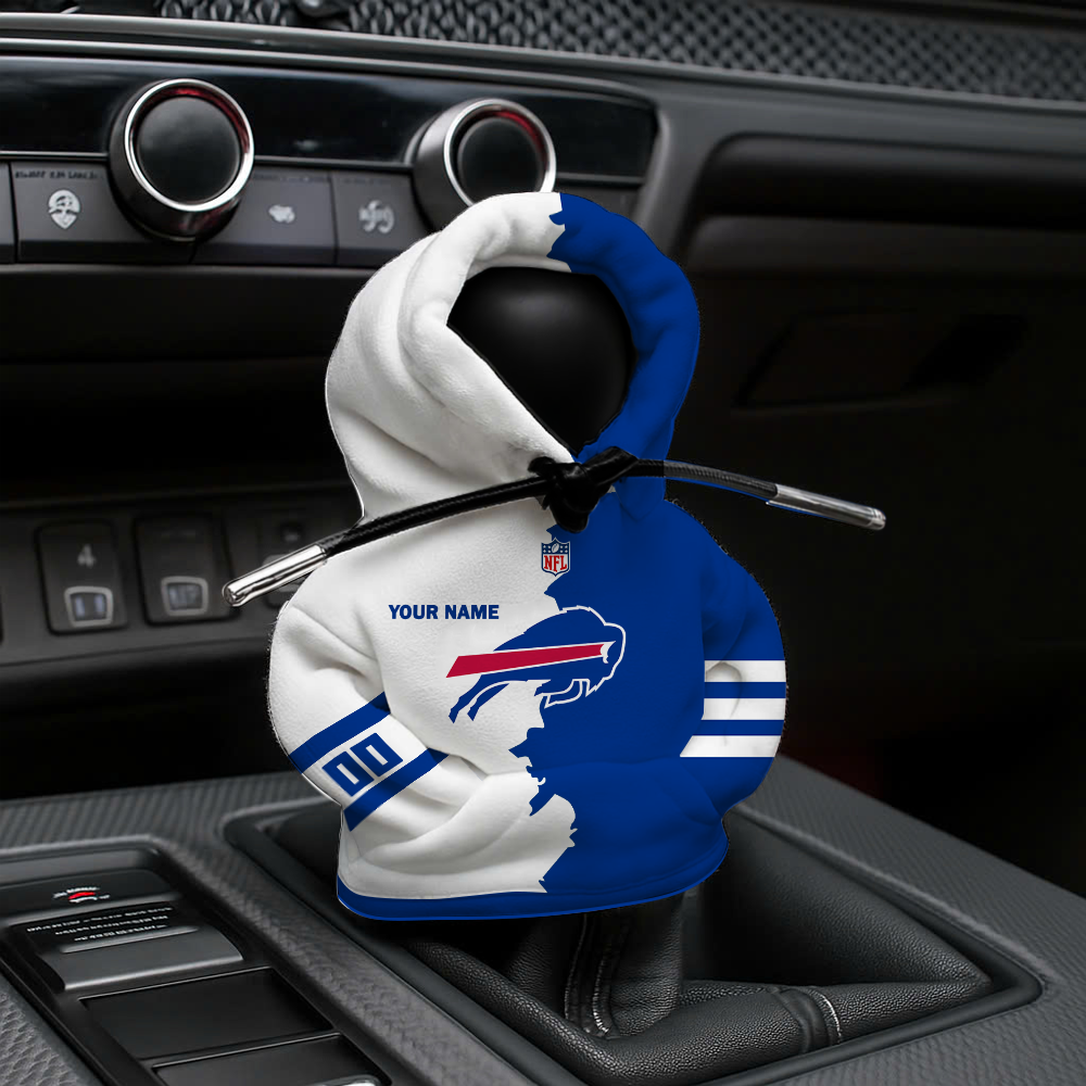 LIMITED EDITION - NEW CUSTOMIZED NFL03 BFB BUFFALO BILLS CAR HOODIE SHIFT KNOB