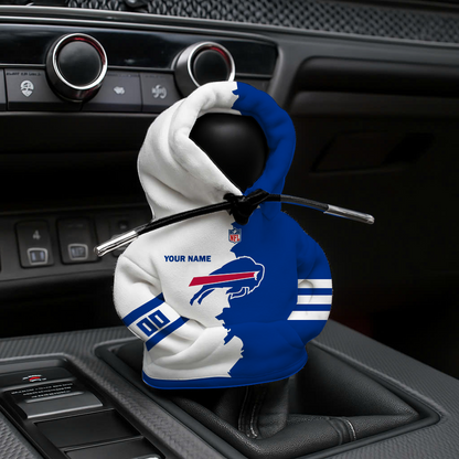 LIMITED EDITION - NEW CUSTOMIZED NFL03 BFB BUFFALO BILLS CAR HOODIE SHIFT KNOB