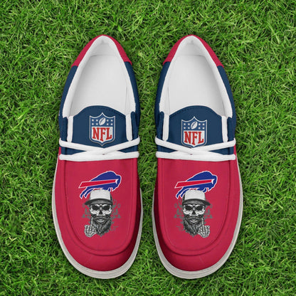 LIMITED EDITION - NEW CUSTOMIZED NFL03 BFB BUFFALO BILLS LOAFER SHOES