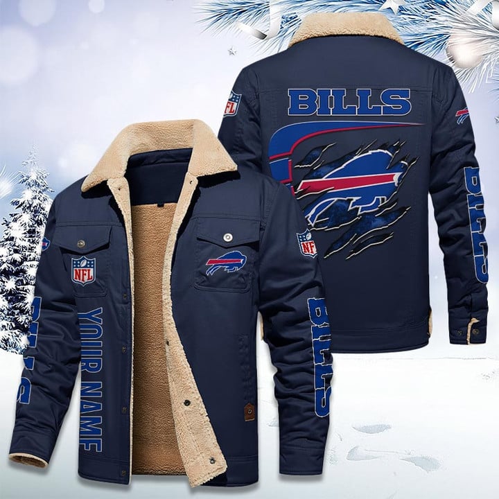 LIMITED EDITION - NEW CUSTOMIZED NFL03 BFB BUFFALO BILLS FLEECE JACKET