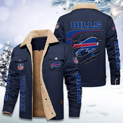 LIMITED EDITION - NEW CUSTOMIZED NFL03 BFB BUFFALO BILLS FLEECE JACKET