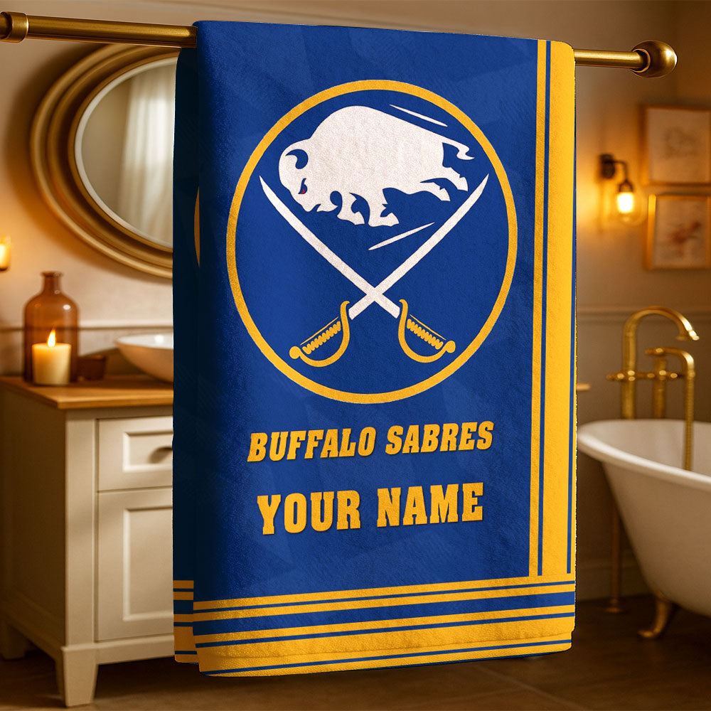 LIMITED EDITION - NEW CUSTOMIZED NHL28 BFS BUFFALO SABRES BEACH & BATH TOWEL
