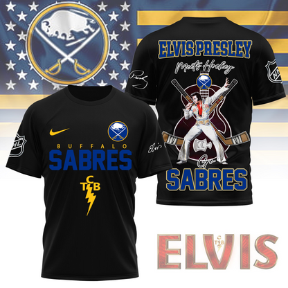 LIMITED EDITION - NEW CUSTOMIZED NHL28 BFS BUFFALO SABRES X ELVIS PRESLEY FAN 3D SHIRT