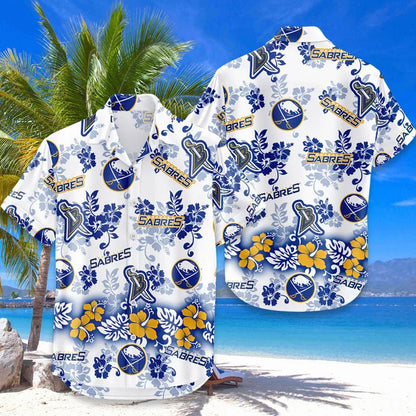 LIMITED EDITION - NEW CUSTOMIZED NHL28 BFS BUFFALO SABRES UNISEX HAWAIIAN SHIRT & SHORTS SET