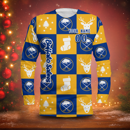 LIMITED EDITION - NEW CUSTOMIZED NHL28 BFS BUFFALO SABRES LONG SLEEVED T-SHIRT