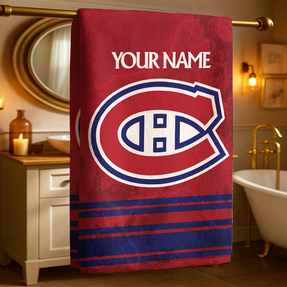LIMITED EDITION - NEW CUSTOMIZED NHL11 MCD MONTREAL CANADIENS BEACH & BATH TOWEL