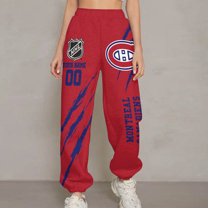 LIMITED EDITION - NEW CUSTOMIZED NHL11 MCD MONTREAL CANADIENS UNISEX LONG PANTS